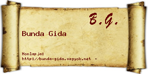 Bunda Gida névjegykártya